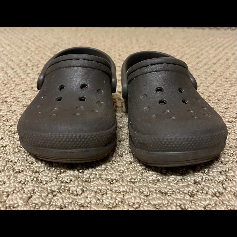Crocs Lined Brown Lined Clog Child 6/7 EUC